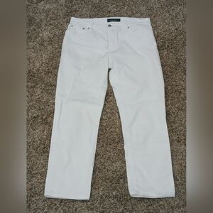 Lauren Jeans Ralph Lauren Women's White Jeans, Classic Straight Cropped Sz 8